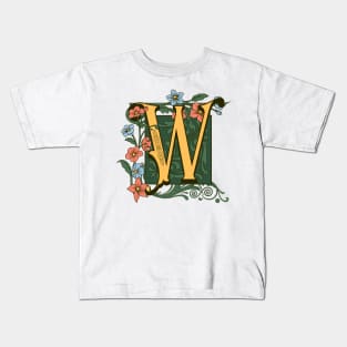 Art Nouveau Letter W, Ornamental Letter W, Art Deco Kids T-Shirt